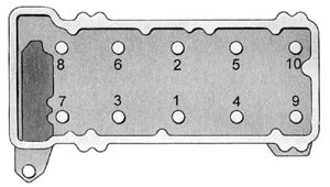 Порядок затяжки болтов крепления головки блока цилиндров двигателя ВАЗ-2106